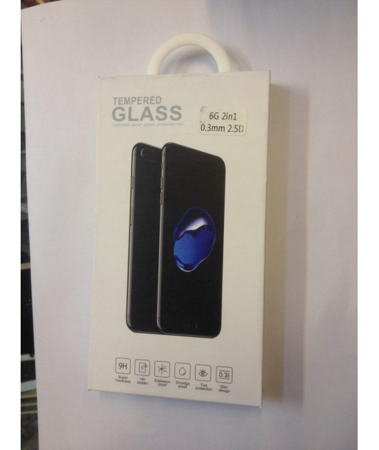 محافظ صفحه ضدخش و ضدضربه شیشه ای (glass) گوشی آیفون مدل 6 و 6s سیکس و سیکس اس (درجه یک - شفاف) - پشت و رو